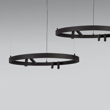 Nova Luce Loop 01 - profilé suspendu magnétique rond - Ø 90 x 120 cm - noir