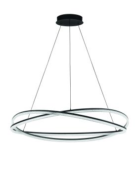 Nova Luce Ofelia - lampe suspendue avec télécommande - Ø 95 x 150 cm - 68W dimmable LED inclus - noir sablé
