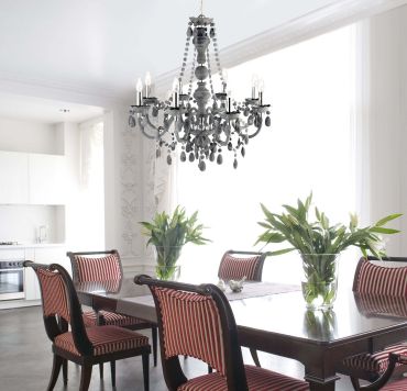 Searchlight Marie Therese - lustre - Ø 74 x 150 cm - gris anthracite