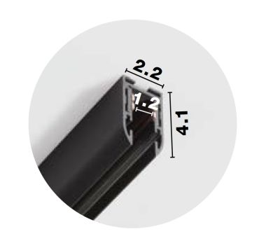 Nova Luce Ultra Slim - rail magnétique en saillie - 200 cm - noir