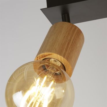 Searchlight Spinny - spot en saillie 2L - 31 x 10 x 15 cm - noir mat