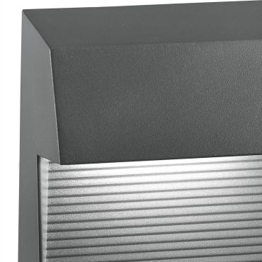 Nova Luce Krypton - applique murale extérieure - 15 x 7,5 x 15 cm - 6W LED inclus - IP54 - gris foncé