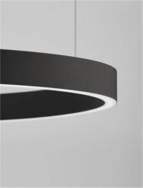 Nova Luce Elowen - lampe suspendue - Ø 80 x 150 cm - 77W LED dimmable inclus - noir