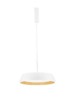 Nova Luce Sigi - lampe suspendue - Ø 45 x 180 cm - 40W dimmable LED inclus - blanc sablé et bois