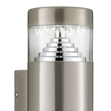 Searchlight Brooklyn - Applique d'extérieur - 8 x 14 cm - 1,8W LED inclus - IP44 - acier inoxydable