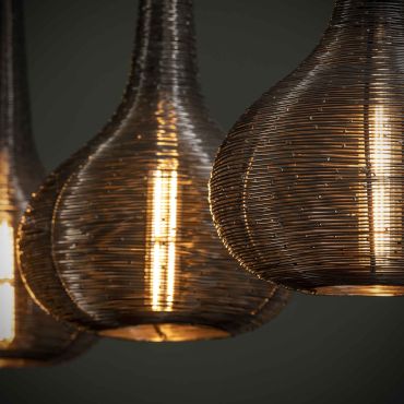 Vico Wire Cone - Lampe suspendue 3L - 115 x 26 x 150cm - argenté