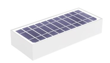 Century Italia Domino - Applique d'extérieur solaire avec capteur - 9,7 x 4,3 x 23 cm - 6W LED inclus - IP65 - blanc