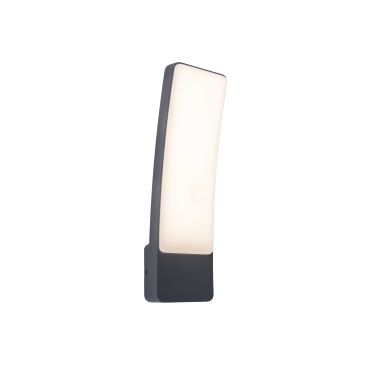 Lutec Kira - Applique d'extérieur - 11 x 8,3 x 31,1 cm - 17,3W LED inclus - IP54 - gris foncé - blanc
