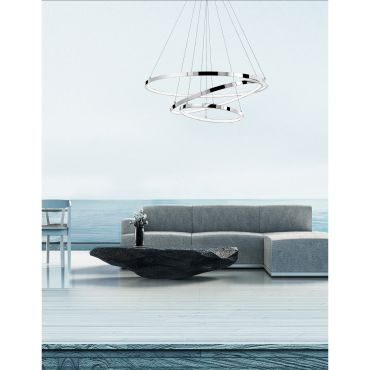 Nova Luce Aria - lampe suspendue - Ø 80 x 120 cm - 145W LED inclus - chrome