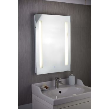 Searchlight Miroirs de salle de bain - miroir avec éclairage - 50 x 70 cm - 5W LED inclus - IP44 - argenté