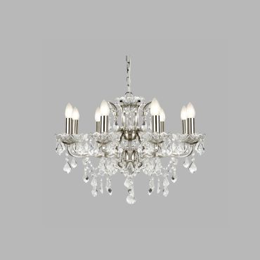 Searchlight Paris - lustre - Ø 70 x 135 cm - argent satiné