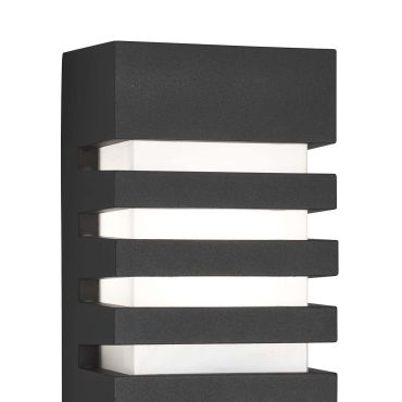Searchlight Cardiff - applique d'extérieur - 12 x 24,5 cm - IP54 - gris foncé