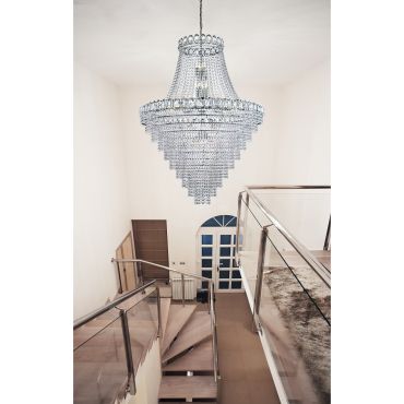 Searchlight Louis Philipe - lustre - Ø 100 x 195 cm - chrome
