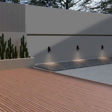 Nova Luce Soren - applique murale extérieure - 4 x 9,7 x 5,8 cm - 3W LED inclus - IP65 - noir sablé