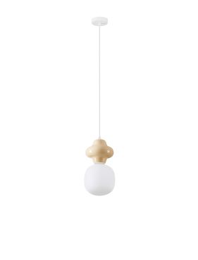 Nova Luce Clio - lampe suspendue - Ø 18 x 198 cm - jaune et verre opale