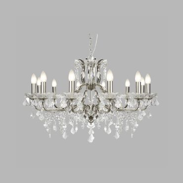 Searchlight Paris - lustre - Ø 88 x 140 cm - argent satiné