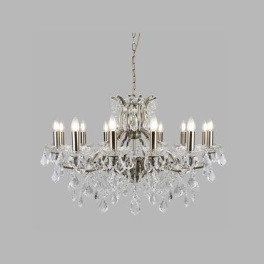 Searchlight Paris - lustre - Ø 88 x 140 cm - laiton antique