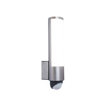 Lutec Leda - Applique d'extérieur avec détecteur - 7 x 11 x 34 cm - 15,5W LED inclus - IP44 - gris