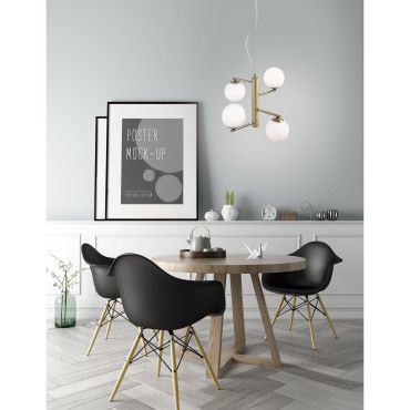 Nova Luce Agrigento - lampe suspendue - Ø 35 x 150 cm - opale et laiton antique