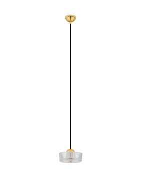 Nova Luce Keros - lampe suspendue - Ø 16 x 200 cm - 6W LED inclus - platine or