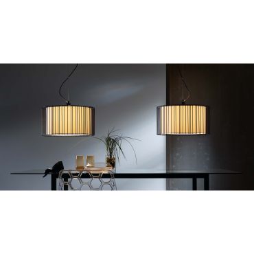 Faro Linda - lampe suspendue - Ø 50 x 27 cm - noir et blanc
