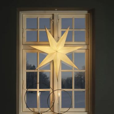 Konstsmide Lumières de Noël - papier 7 étoiles - 78 x 13,5 x 78 cm - blanc