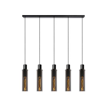 Lucide Orlando - lampe suspendue - 112 x 10 x 172 cm - gris fumée et noir