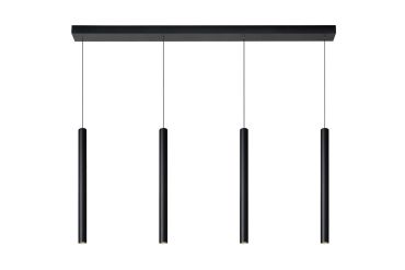 Lucide Lorenz - lampe suspendue - 120 x 4 x 180 cm - 4 x 4W LED dimmable inclus - noir