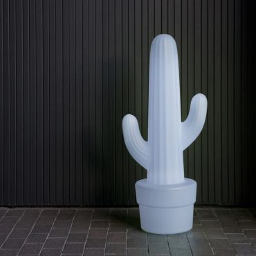 New Garden Kaktus - lampadaire d'extérieur - 44 x 31 x 100 cm - IP65 - blanc - couleur de lumière blanc froid