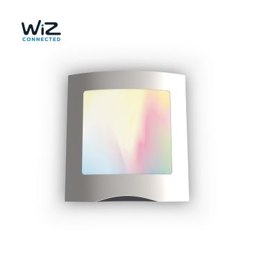 Lutec Farell - applique murale extérieure - 21 x 6 x 22 cm - 14W smart LED inclus - WiZ - IP44 - gris et opale