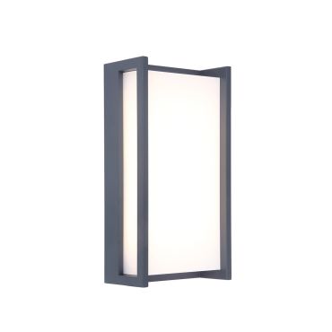 Lutec Qubo - applique murale extérieure - 11 x 7 x 22 cm - 17,3W LED inclus - IP54 - gris foncé
