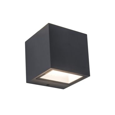 Lutec Gemini - Applique d'extérieur - 8,8 x 8,6 x 8,5 cm - 9W LED inclus - IP54 - gris foncé