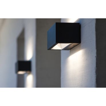 Lutec Gemini - Applique d'extérieur - 22 x 10 x 8 cm - 21W LED inclus - IP54 - gris foncé - blanc chaud