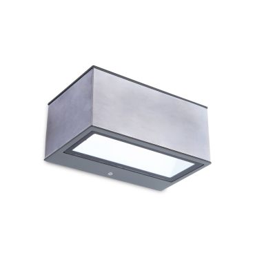 Lutec Gemini - applique murale extérieure - 14 x 9 x 6 cm - 10,5W LED inclus - IP54 - acier inoxydable