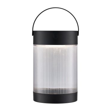 Nordlux Coupar Solar - lampe de table portable à énergie solaire avec port USB - Ø 14 x 22 cm - 3 niveaux de gradation - LED 3,2W incluse - IP44 - noir