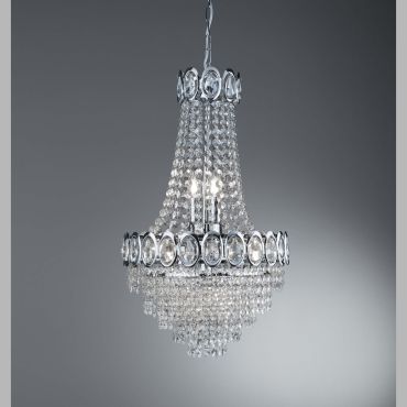 Searchlight Louis Philipe - lustre - Ø 38 x 128 cm - chrome