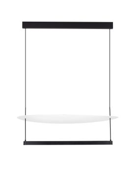 Nova Luce Diona - lampe suspendue - Ø 80 x 160 cm - 55W dimmable LED inclus - noir sablé et blanc