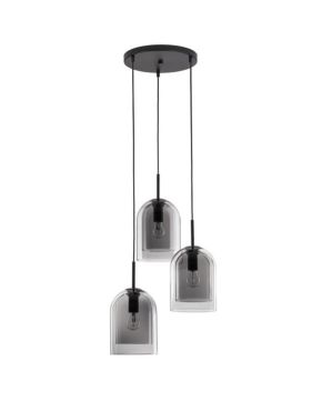 Nova Luce Velor 3L - lampe suspendue - Ø 30 x 185 cm - verre fumé et noir