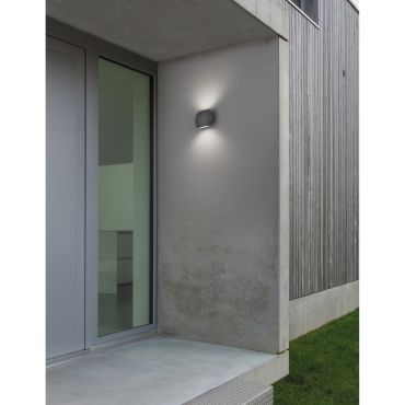 Nova Luce Como - applique d'extérieur - 15 x 7 x 11 cm - 2 x 3W LED inclus - IP54 - gris foncé
