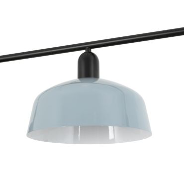 Faro Tatawin M - suspension - 100 x 25 x 210 cm - noir satiné et bleu grisâtre brillant