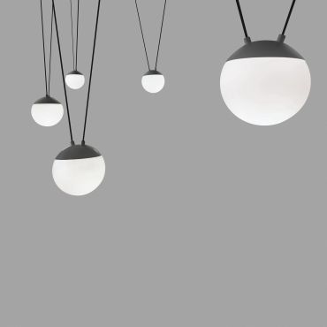 Faro Mine - lampe suspendue 5L - gris foncé - verre