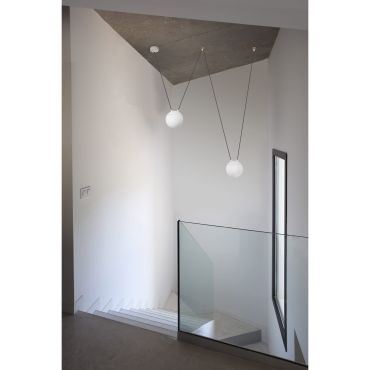 Faro Mine - lampe suspendue 2L - blanc mat - verre