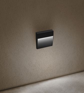 Century Italia Paseo - applique murale d'extérieur - 10,5 x 10,5 x 2,4 cm - 4W - IP54 - noir