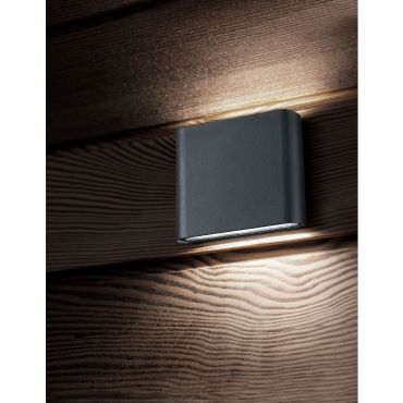 Nova Luce Soho - applique murale extérieure - 12 x 3 x 9 cm - 2 x 3W LED inclus - IP54 - gris foncé