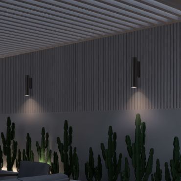 Nova Luce Torrin - applique murale extérieure - Ø 4,5 x 23 x 7,5 cm - 3W LED inclus - IP65 - anthracite foncé