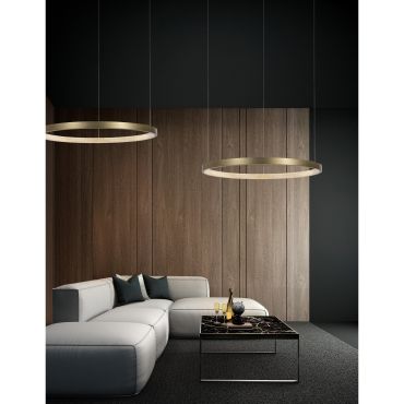 Nova Luce Vegas - lampe suspendue - Ø 108 x 180 cm - 35W LED inclus - laiton antique