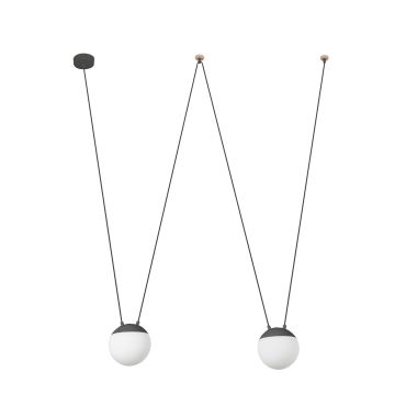 Faro Mine - lampe suspendue 2L - gris foncé - plastique