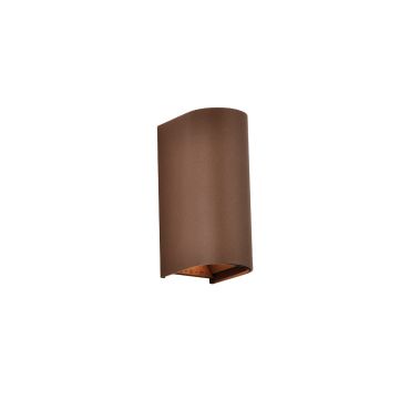 VK Lighting Dust - applique murale - 7,1 x 17,1 x 9,6 cm - 2 x 6W LED inclus - IP65 - brun rouille