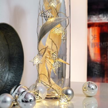 MODÈLE D’EXPOSITION - Konstsmide Lumières de Noël - Étoiles LED décoratives - 600cm - 16 pièces - argent