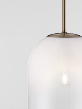 Nova Luce Chrysi - lampe suspendue - Ø 18 x 120 cm - laiton doré et blanc
